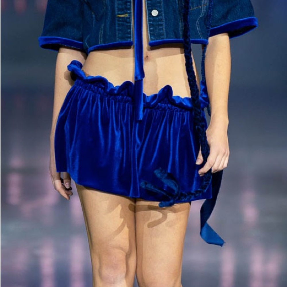 Royal Blue Velvet Skirt